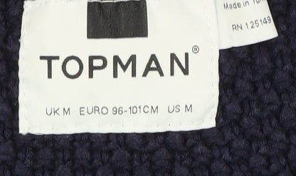 Topman Men’s Blue Chunky Knit Pullover Jumper M