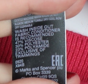 Womens UK Size M Marks and Spencer Red Jumper Jumper