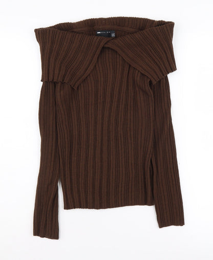 ASOS DESIGN Women's Brown Knit Jumper Size 14