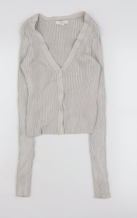 Womens UK Size S H&M Grey Cardigan Jumper