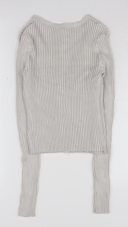Womens UK Size S H&M Grey Cardigan Jumper
