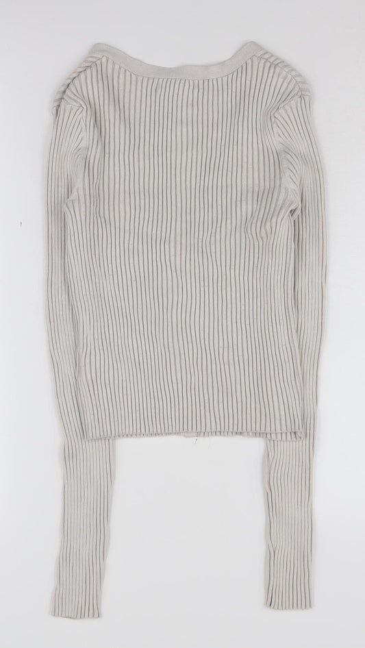 Womens UK Size S H&M Grey Cardigan Jumper