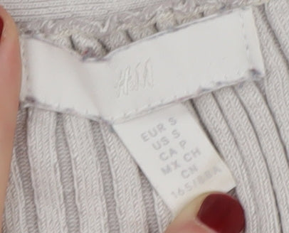 Womens UK Size S H&M Grey Cardigan Jumper