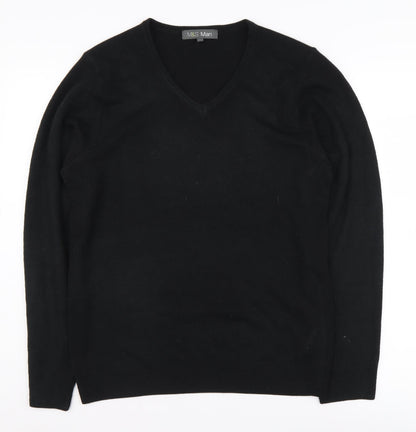 Marks and Spencer Men's Black V-Neck Pullover Jumper S
