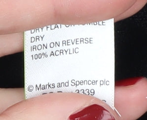 Marks and Spencer Men's Black V-Neck Pullover Jumper S