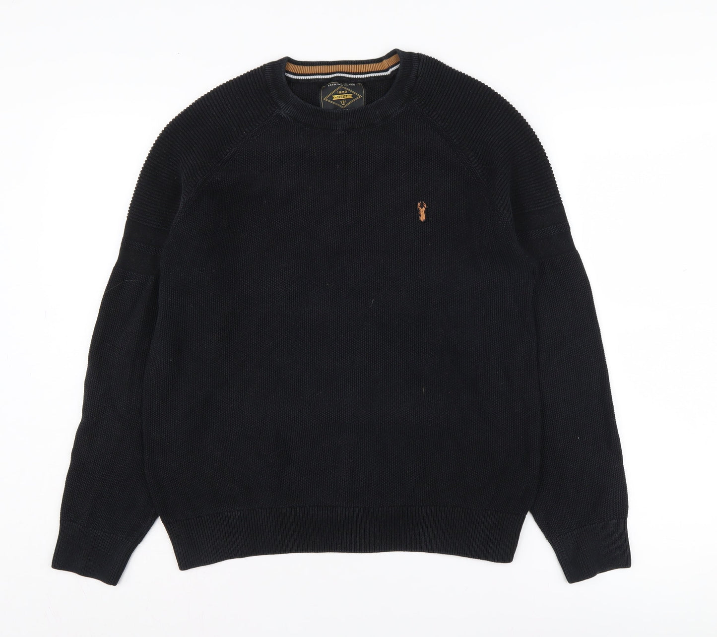 Next Men's Black Pullover Jumper, M, Logo