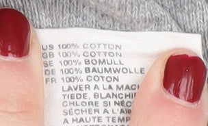 H&M Men's Grey Cotton V-Neck Pullover Jumper M