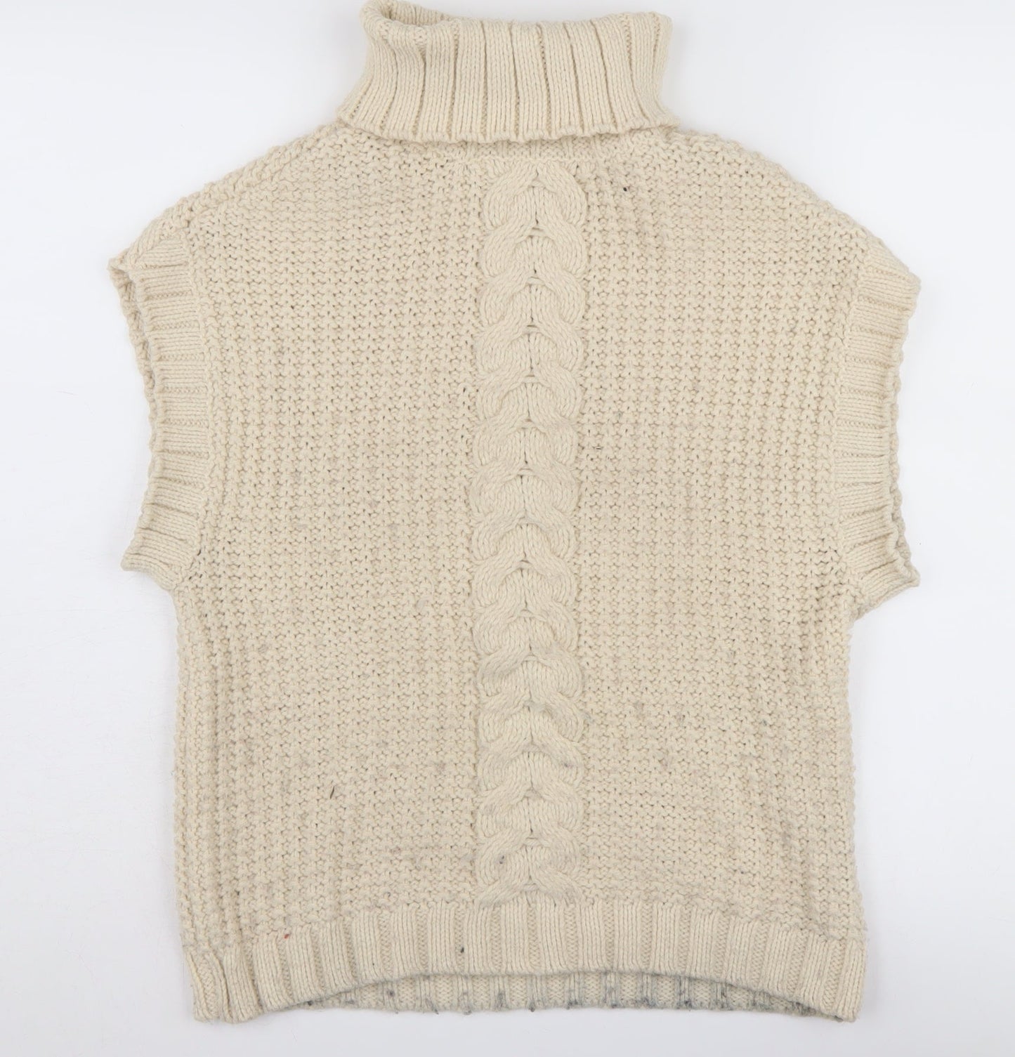 Womens UK Size XS VERO MODA Beige Turtleneck Jumper