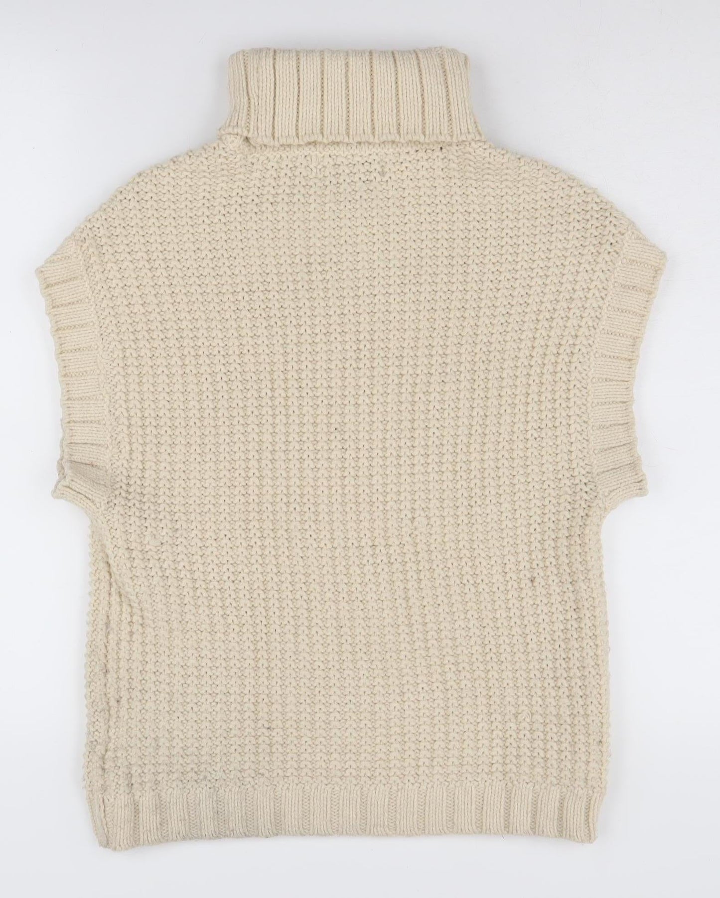 Womens UK Size XS VERO MODA Beige Turtleneck Jumper