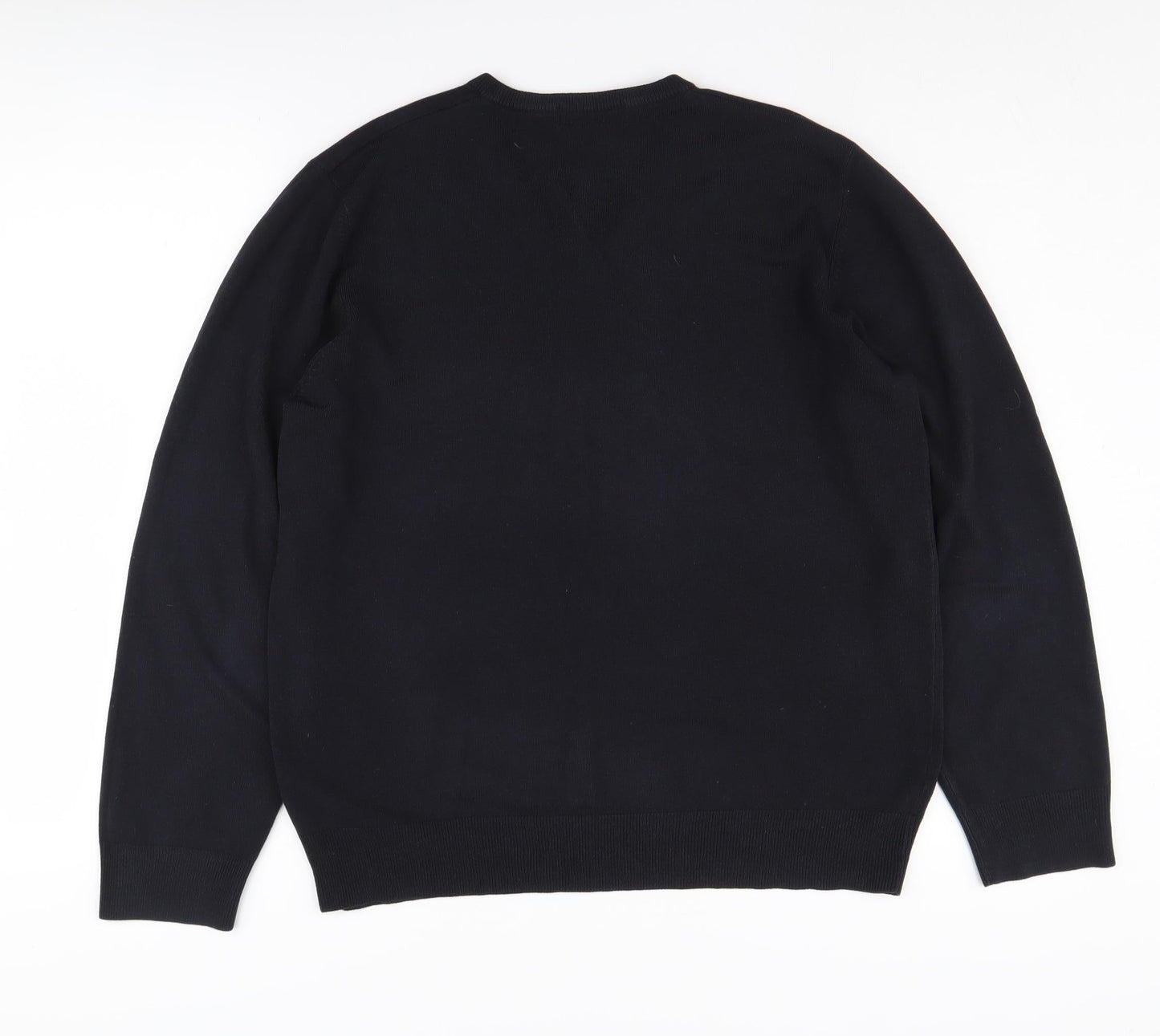 Marks and Spencer Men's Black XL V-Neck Pullover Jumper