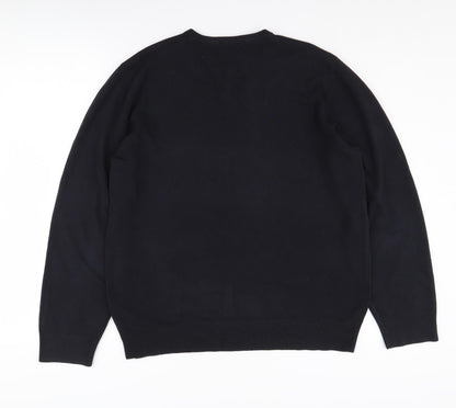 Marks and Spencer Men's Black XL V-Neck Pullover Jumper