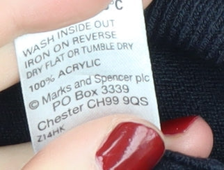 Marks and Spencer Men's Black XL V-Neck Pullover Jumper