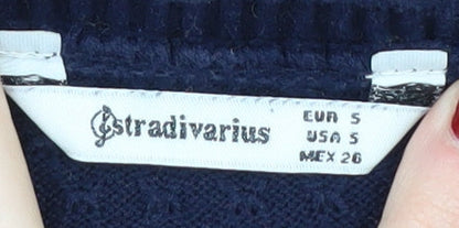 Womens UK Size S Stradivarius Blue Pullover Jumper
