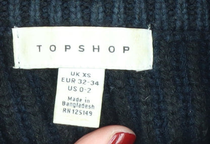 Womens UK Size XS Topshop Black Pullover Jumper