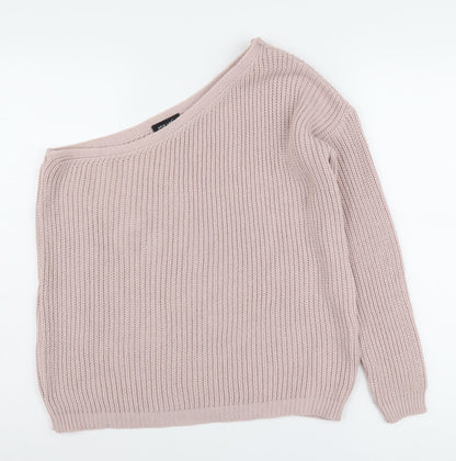 Womens UK Size 10 New Look Pink Pullover Jumper