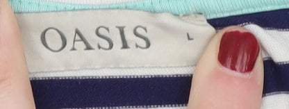 Womens UK Size L Oasis Multicoloured Basic T-Shirt