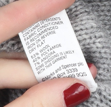 Womens UK Size 8 Marks and Spencer Grey Pullover Jumper