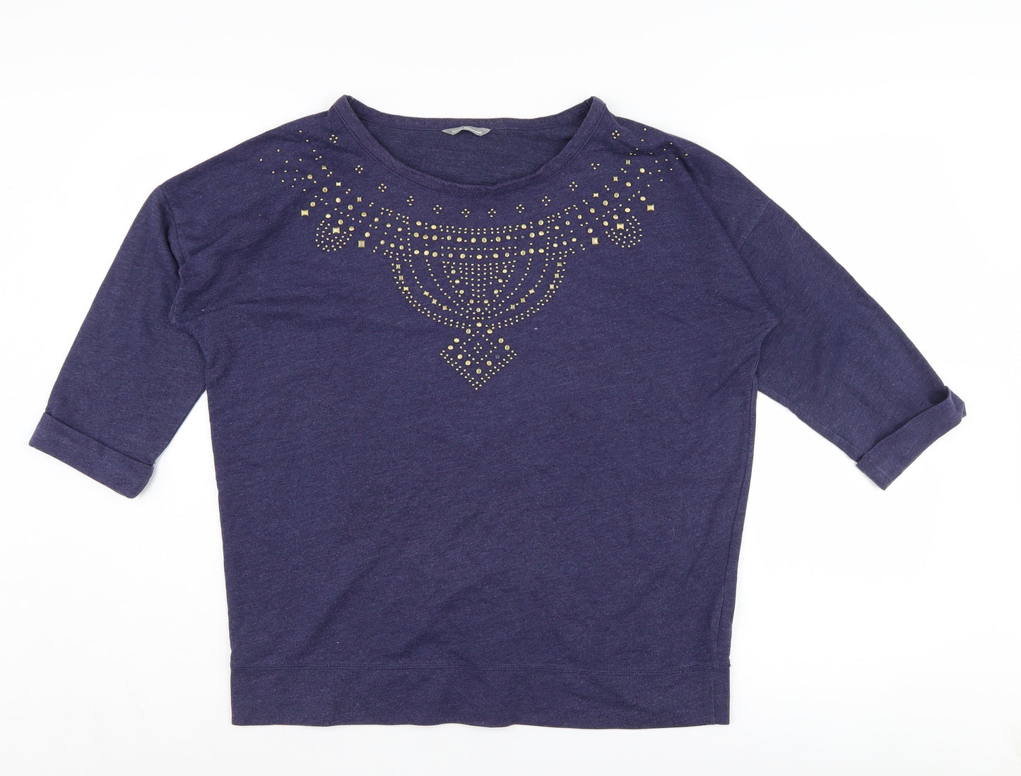 Womens UK Size 12 Marks and Spencer Blue Basic T-Shirt