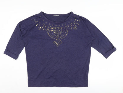 Womens UK Size 12 Marks and Spencer Blue Basic T-Shirt