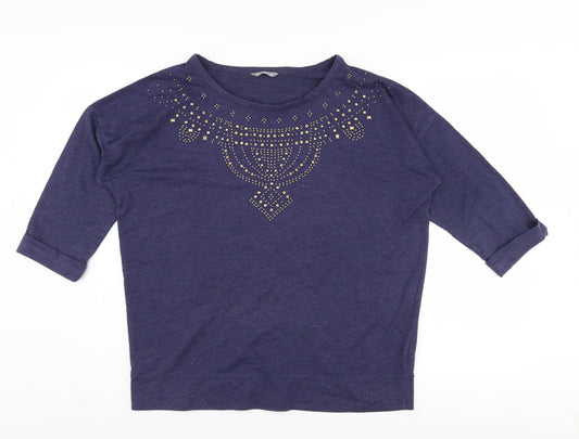 Womens UK Size 12 Marks and Spencer Blue Basic T-Shirt