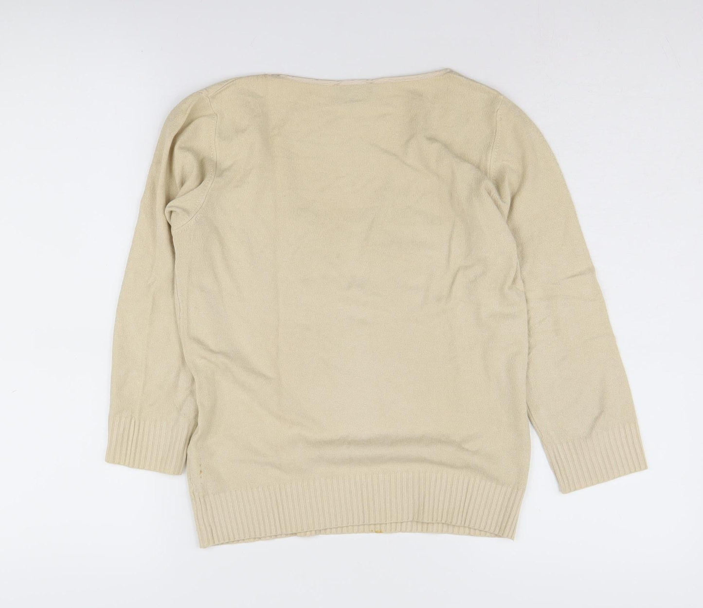 Womens UK Size 10 Marks and Spencer Beige Pullover Jumper