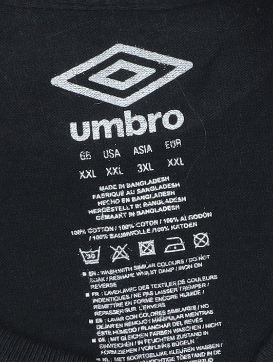 Umbro Men's Black 2XL Sporty Graphic T-Shirt