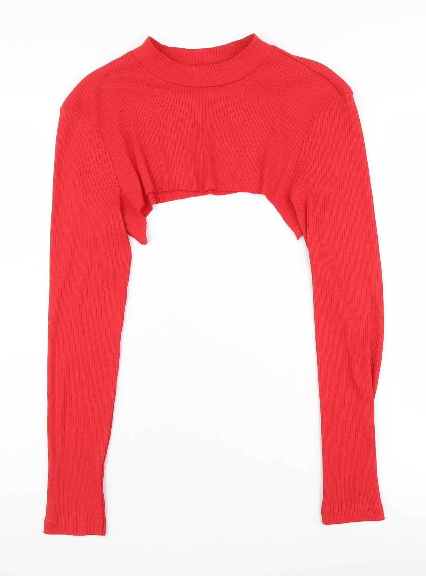 Womens UK Size 12 VERO MODA Red Cropped T-Shirt