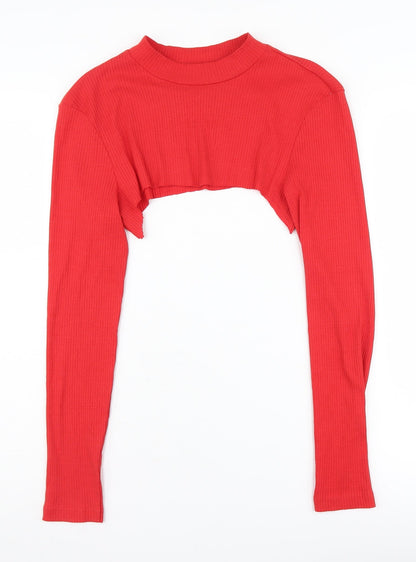 Womens UK Size 12 VERO MODA Red Cropped T-Shirt