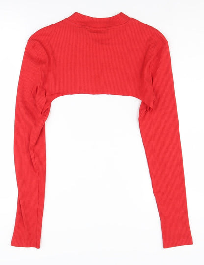 Womens UK Size 12 VERO MODA Red Cropped T-Shirt