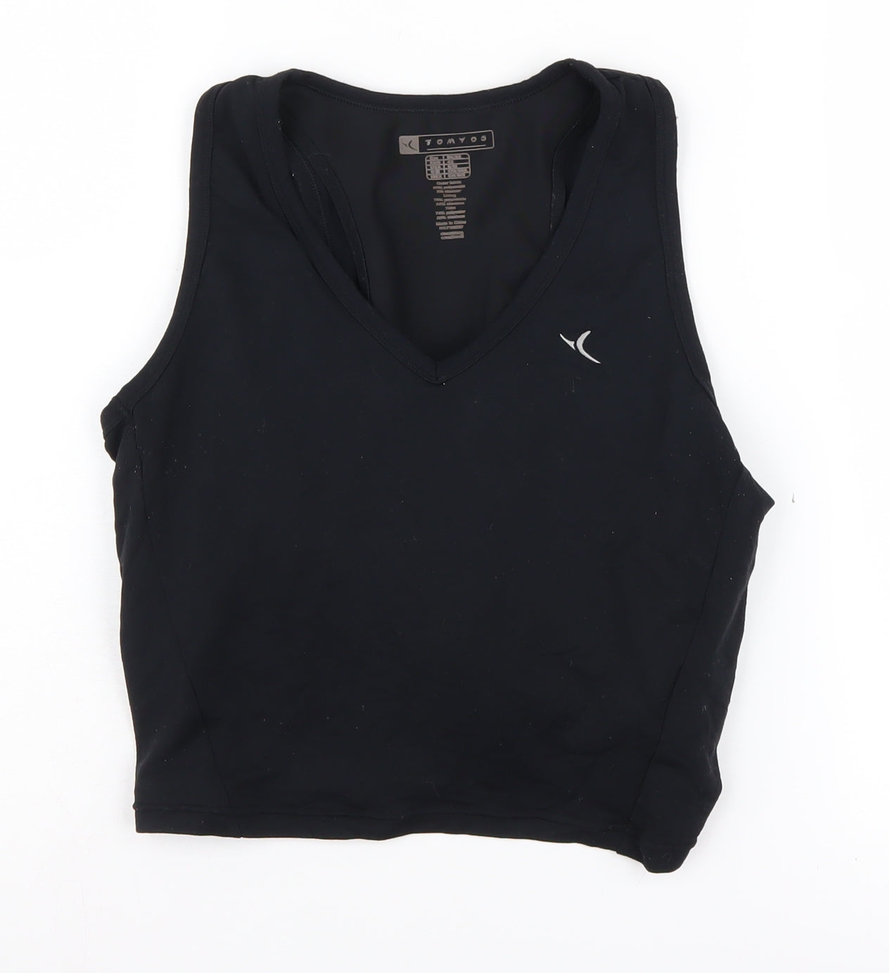 Tomyos Women's Black M V-Neck Tank Top for Gym