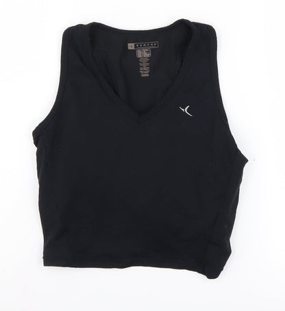 Tomyos Women's Black M V-Neck Tank Top for Gym