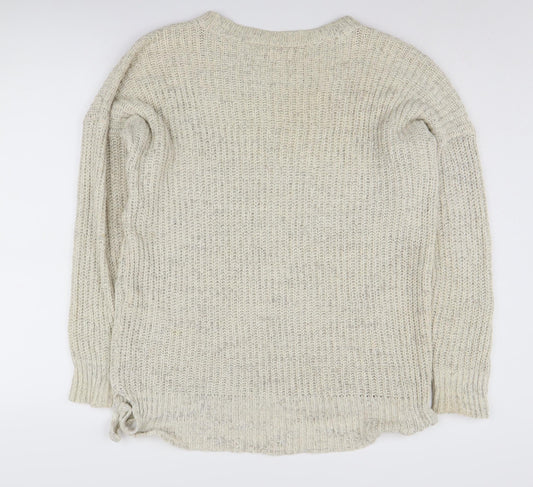 Womens UK Size XS Hollister Ivory Pullover Jumper