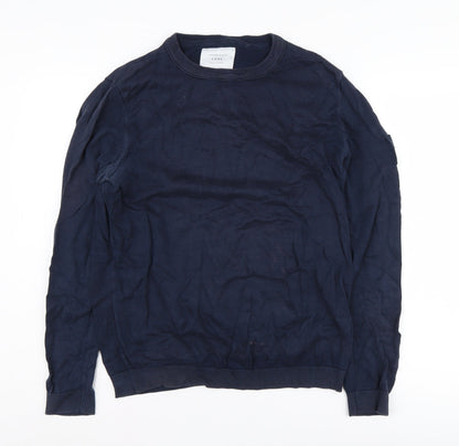 Jack & Jones Men's Blue Cotton Pullover Jumper M