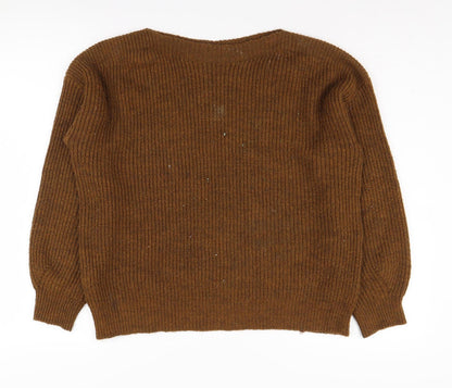 Womens UK Size S Pimkie Brown Pullover Jumper