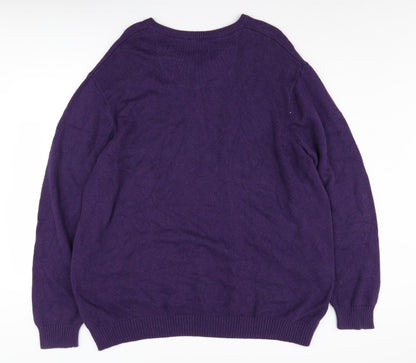 Maine New England Men's 2XL Purple V-Neck Pullover