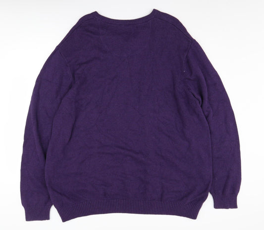 Maine New England Men's 2XL Purple V-Neck Pullover