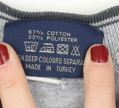 Lee Cooper Men's Grey XL V-Neck T-Shirt