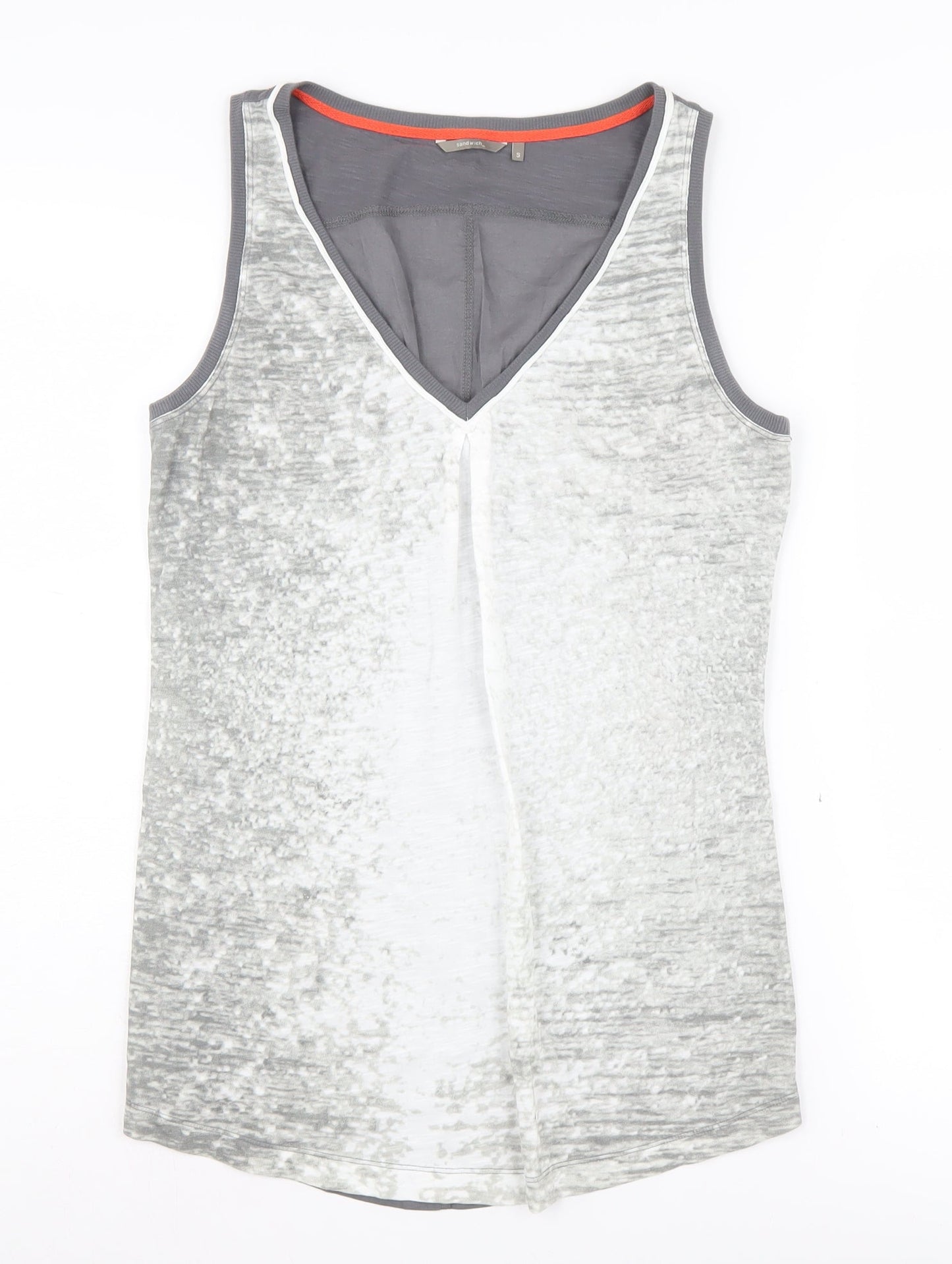 Womens UK Size S Sandwich Grey Basic Tank