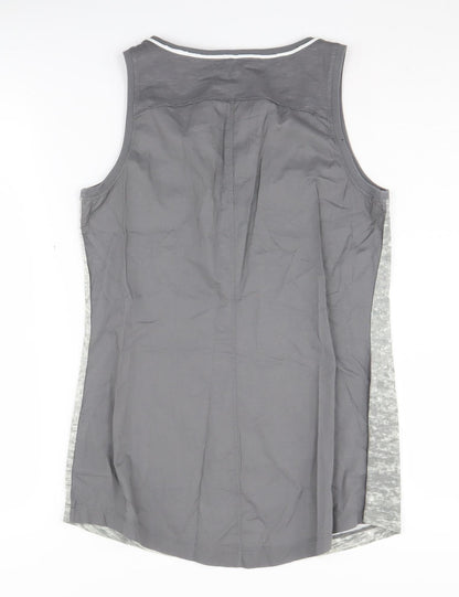 Womens UK Size S Sandwich Grey Basic Tank