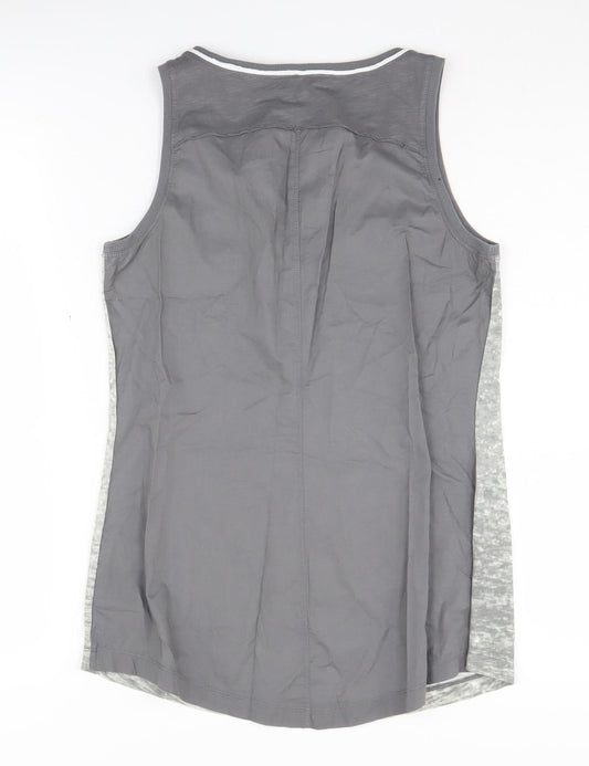 Womens UK Size S Sandwich Grey Basic Tank