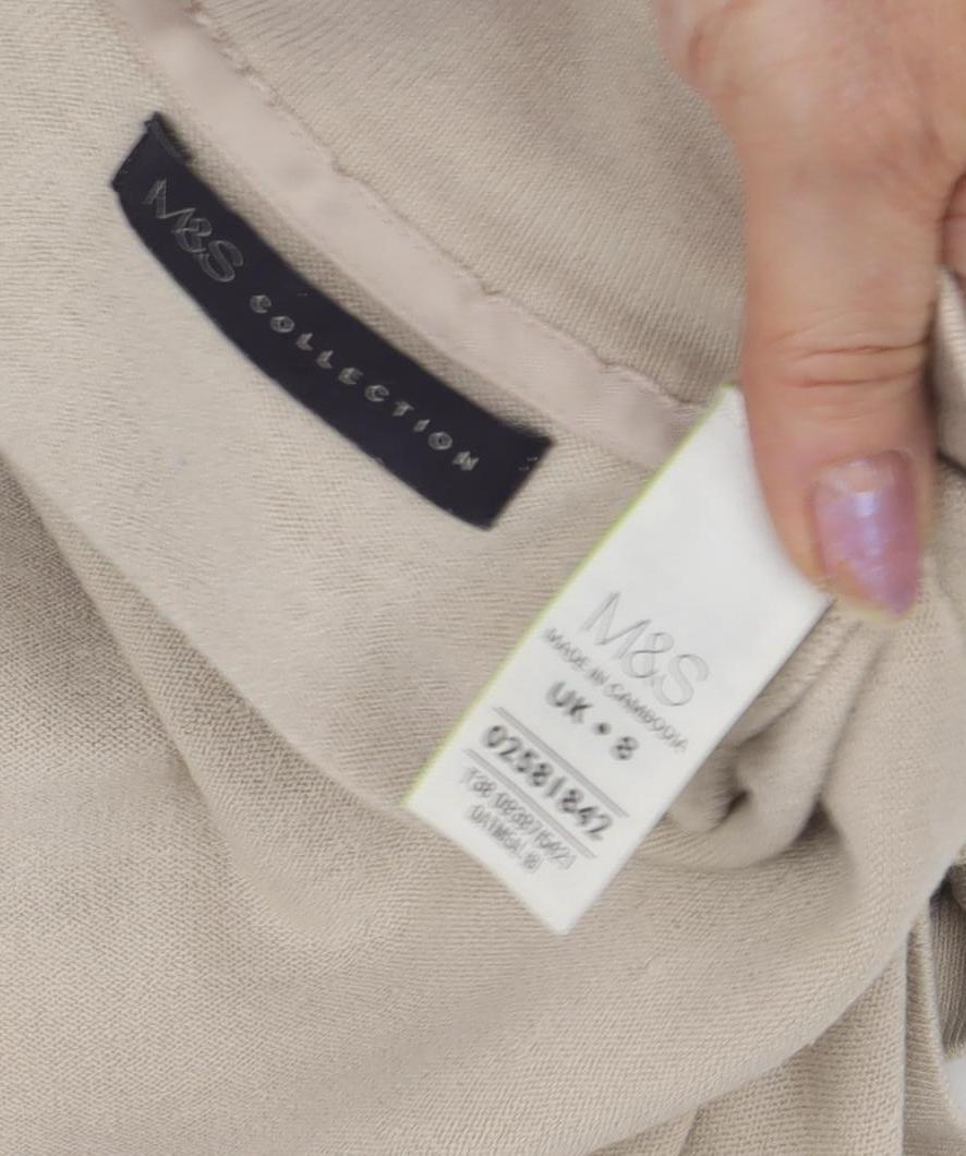Womens UK Size 8 Marks and Spencer Beige Cardigan Jumper