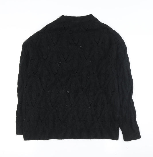 ASOS DESIGN Women's Black Cable-Knit Pullover Jumper XS