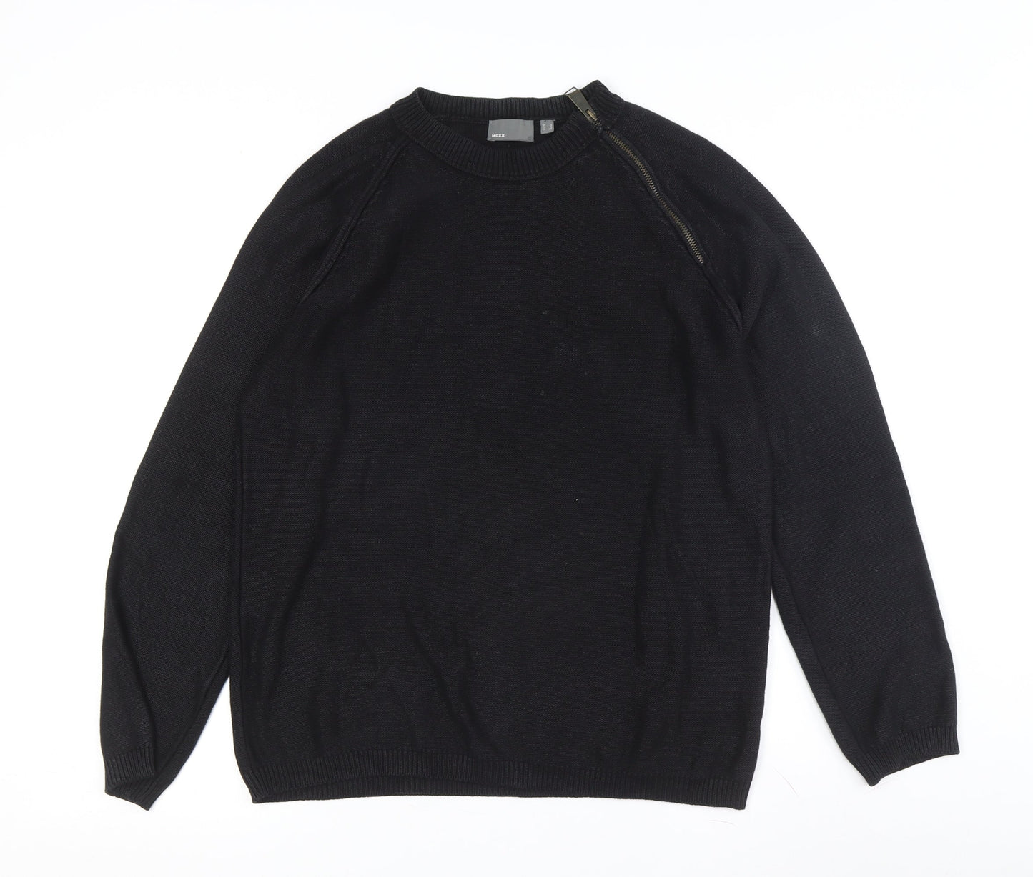 Mexx Men's Black Cotton Pullover Jumper, Size S