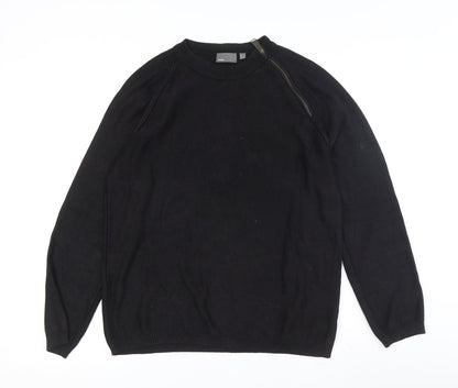 Mexx Men's Black Cotton Pullover Jumper, Size S