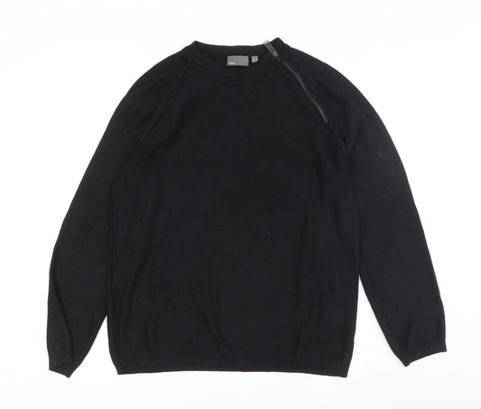 Mexx Men's Black Cotton Pullover Jumper, Size S