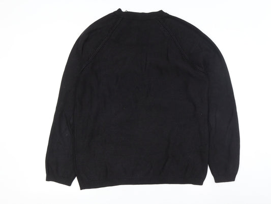 Mexx Men's Black Cotton Pullover Jumper, Size S
