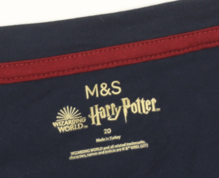 Womens UK Size 20 Marks and Spencer Blue Basic T-Shirt