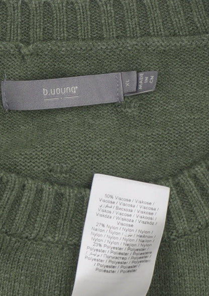 b.young Women's Green XL Crew Neck Pullover Jumper