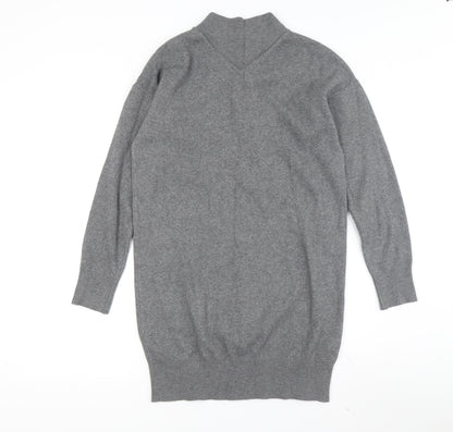 Topshop Women's Grey Jumper Dress UK 8 Viscose Blend