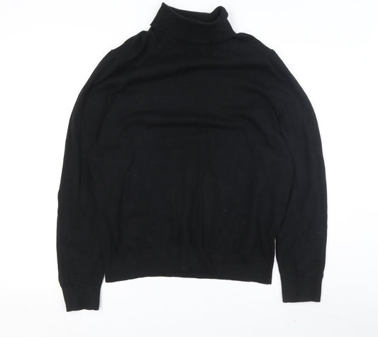 Burton Menswear Men's Black Roll Neck Pullover Jumper L